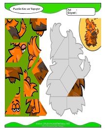 Puzzle Kes Yapıştır Çalışma Sayfaları